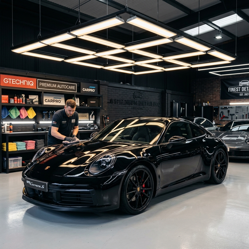Carro de luxo em detalhamento